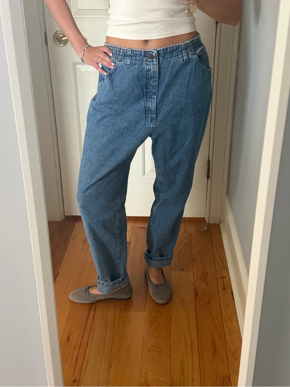 Lee Women’s Blue mom Denim Jeans